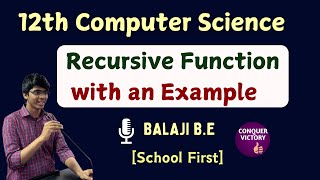 Recursive function with a example  Tamil  12th Computer Science  Chapter 7 imp Five Marks [upl. by Agle293]