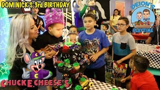 DOMINICKS 3rd BIRTHDAY at CHUCK E CHEESES  DEIONS PLAYTIME [upl. by Ynatil104]