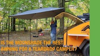 Is the MoonShade the best awning for a teardrop camper MoonShade Review [upl. by Ahsielat250]