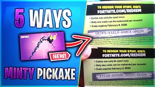 5 WAYS To Get MINTY PICKAXE for FREE in Fortnite Reedem amp Unlock Merry Mint Pickaxe [upl. by Ranique693]