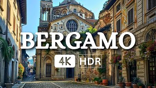 Bergamo Walking Tour A Captivating Walking Tour Experience  Beautiful City In Italy 4k [upl. by Anirec324]