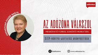 Az Adózóna válaszol  SZÉPkártyajuttatás arányosítása  Horváthné Szabó Beáta adószakértő [upl. by Rior]