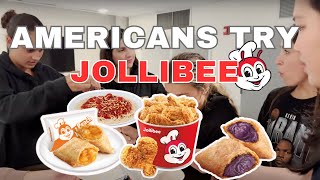 AMERICANS Try JOLLIBEE for the FIRST TIME Honest Reactions  Ella Patrice Fajardo [upl. by Ieluuk]