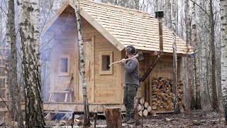 building a rustik cabin in the wilderness just hand tools [upl. by Huldah]