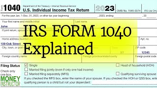 Form 1040 2023  IRS Tax Filing  Single No Dependents  Money Instructor [upl. by Anail77]