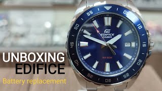 UNBOXING CASIO EDIFICE EFV130D2AVUEF  BATTERY REPLACEMENT [upl. by Scevo869]