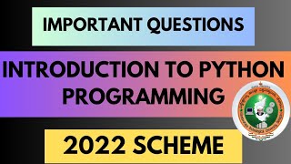 Python Important Questions VTU BPLCK205B 2022 Scheme 💯💯🔥 [upl. by Siugram]