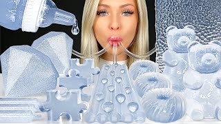 ASMR CLEAR FOOD KONNYAKU JELLY RECIPE ISOMALT CANDY HEARTS EDIBLE GLITTER SYRINGE SHOT MUKBANG 먹방 [upl. by Lucier]