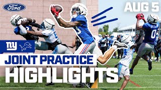 TOP HIGHLIGHTS Joint Practice with Detroit Lions 🔥  New York Giants [upl. by Veradia]