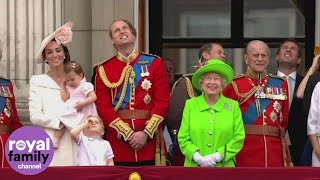 Princess Charlotte makes Buckingham Palace balcony debut [upl. by Nairadal387]