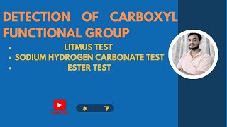 detection of carboxyl functional group sodium hydrogen carbonate test  ester test litmus test [upl. by Ikoek]