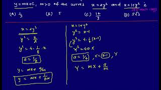 The distance of the point62sqrt2 from the common tangent ymxc of the curves x2y2 amp x1y2 [upl. by Werbel91]