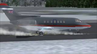 FSX Hawker Raytheon landing at Bydgoszcz airport [upl. by Dorrahs429]