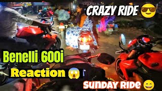 Benelli 600i  exhaust sound  😱  Full public  Reaction  😱 [upl. by Laeahcim]