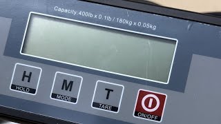 Calibration adjustment of a Angel POS 400lb shipping scale [upl. by Ynatil627]