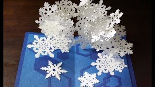 popup card【Snowflakes2】 （スノーフレークのポップアップカード） [upl. by Othelia]