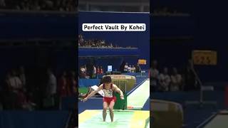 Kohei Uchimura Perfect Vault gymnast atics shorts gymnasticsvault perfect insane [upl. by Ahsyekal]