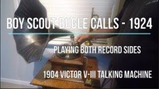 Funny rhyming Boy Scout bugle instructions from 1924  Victor VIII Phonograph record player [upl. by Atnamas789]