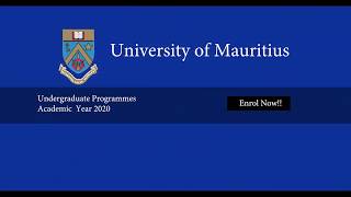 UoM Enrolment on Undergraduate Programmes 2020 [upl. by Tletski302]