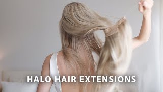 How To Clip in Halo Hair Extensions in 60 Seconds 🙌🏻❤️ [upl. by Nap]