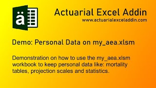 Actuarial Excel Addin  Personal data [upl. by Nennek]