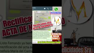 Entrega de más resultados de Rectificación de Acta de Nacimiento Información al WhatsApp 7971286263 [upl. by Lachus]