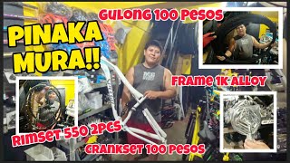 LEGIT PINAKAMURANG BIKESHOP CRANKSET 100 GULONG 100 RIMSET 2PCS 550 FRAME 1K SADDLE 1OO BRAKESET 1K [upl. by Elery]