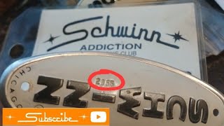 Schwinn badge date code aka Julian Date code [upl. by Galateah193]