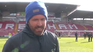 quotUnlike anything Ive ever seen beforequot Incredible Ryan Reynolds interview after Wrexham go clear [upl. by Hildegaard]