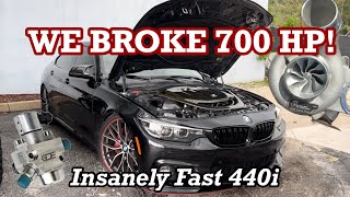 INSANE 700 BHP UPGRADED TURBO BMW 440i  B58 POWER  DYNO DAY4 [upl. by Ardnahc]