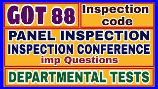 PANEL INSPECTION  INSPECTION CODE  GOT 88  INSPECTION PANEL  DEPARTMENTAL TESTS [upl. by Edette]