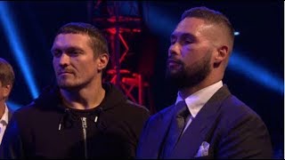 OLEKSANDR USYK and TONY BELLEW FACE OFF AT WEMBLEY ON JOSHUA POVETKIN EVENT NO FOOTAGE [upl. by Tonkin398]