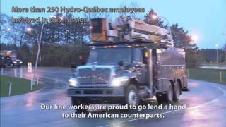 Hurricane Sandy Deployment Of HydroQuébec Line Workers to the US [upl. by Eerrehs337]