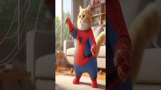 GingerCat 🙀 Transforms into Spider Man Rescueoperation Part 1 shortscat funny cute cartoon [upl. by Anirda825]