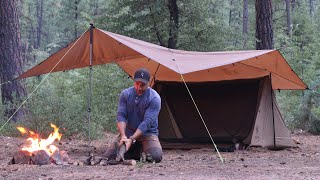 Solo Camping Adventure in Gloomy Forest Relaxing  Camping ASMR [upl. by Janith]