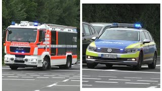 Quietschende Reifen HLF 024802 BF Braunschweig Südwache  FuStW Polizei Braunschweig [upl. by Carlynne816]