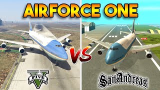 GTA 5 AIRFORCE ONE VS GTA SAN ANDREAS AIRFORCE ONE  WHICH IS BEST [upl. by Airtina]