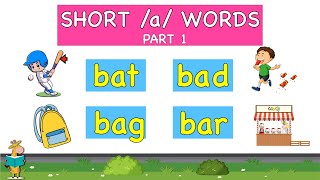 CVC WORDS  Letter Aa Kinder amp Grade 1PART 1 [upl. by Maise315]