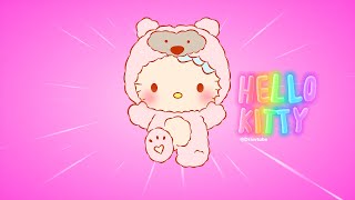 How to Draw Hello Kitty Cute Teddy Bear Neon Light drawing and coloring video drawtube28 [upl. by Olivier]