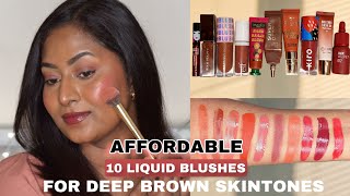 Affordable 10 Best LIQUID BLUSHES that show up on Deep Brown Skintones ✨ Starting from ₹120 ✨ [upl. by Pandich169]