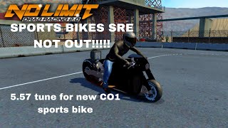 NEW SPORTS BIKES 557 tune for CO1 bike No Limit Drag Racing 20Beta testing [upl. by Anehsak]