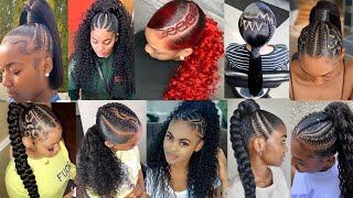 50 Unique amp Stylish Weave Updo Gel Ponytail Hairstyles for African American WomenTrendy Ponytails [upl. by Smitt]