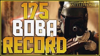 Battlefront2 175 Boba Fett World Record KillstreakGameplay On Crait [upl. by Neelcaj]