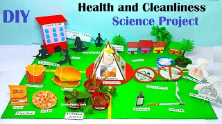 health and cleanliness project  health well being science project exhibition  diy  howtofunda [upl. by Theurer776]