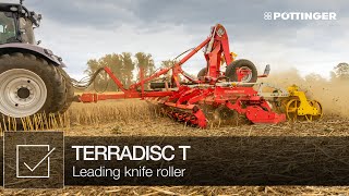 Trailed TERRADISC compact disc harrow with knife roller  PÖTTINGER [upl. by Atilahs]