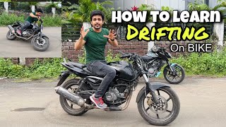 How to do DRIFTING😍 on a BIKE by faraz stunt rider💥 farazstuntrider bikestunt learnbikestunts [upl. by Chaille]