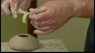 How to Make Lidded Vessels  Attaching a Clay Handle to a Pot Lid [upl. by Rayford]