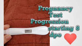 PREGNANCY TEST LINE PROGRESSION  HCG LEVELS [upl. by Eisaj]