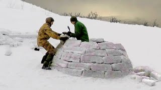 IGLOO BUILDING an Adventure High in the Mountains [upl. by Orms]