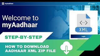 How to Download Aadhaar XML ZIP File  Aadhaar Paperless Offline eKYC [upl. by Trista]